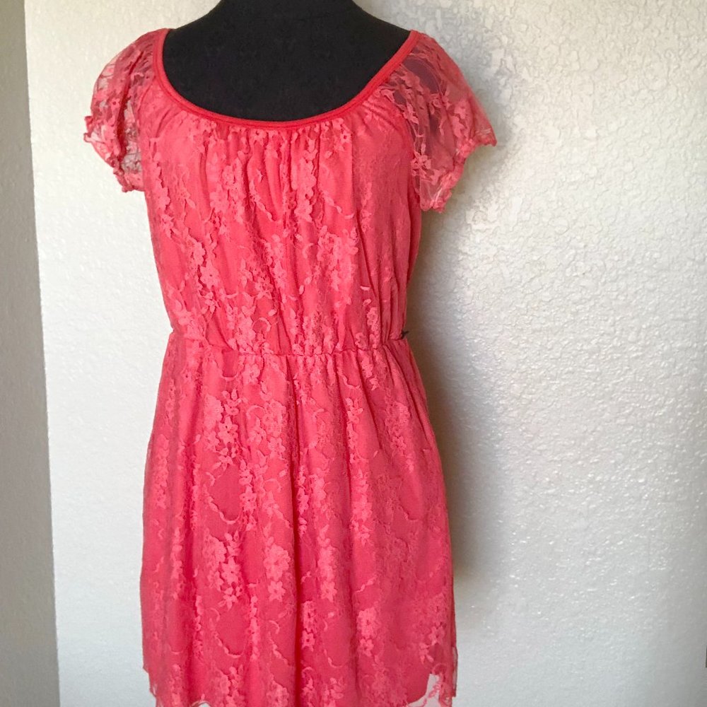 Trixxi Coral Lace Dress